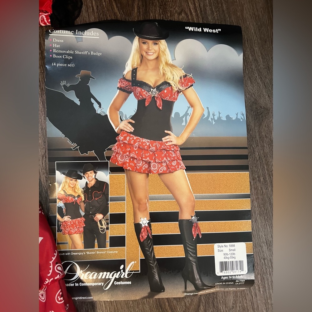 4 piece cowgirl Halloween costume size small